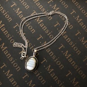925 silver cabochon necklace